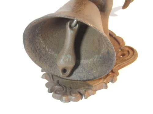 Large vintage solid Cast Iron Door Bell or Gong in the shape of a Dear, 26cm, excellent condition