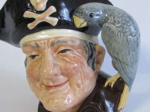 Original vintage 1951 Large Royal Doulton Character Jug "Long John Silver" D6335, 18.5cm, like new