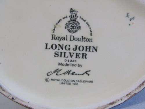 Original vintage 1951 Large Royal Doulton Character Jug "Long John Silver" D6335, 18.5cm, like new