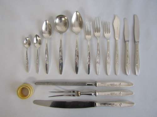Large antique John Turton Silverplated Burl wood Canteen of Cutlery, Sheffield, 88 piece, serves 8