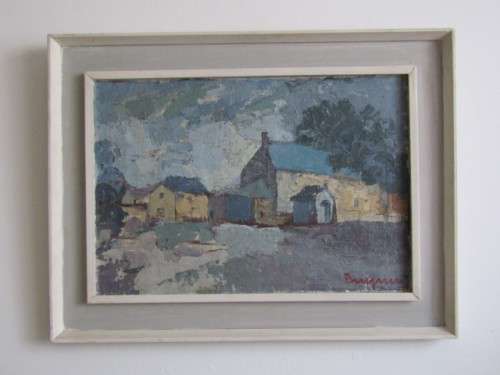 Original Brugmann Oil on Board Painting, signed and in frame, Farm scape, 62x47cm (Value R2500+)