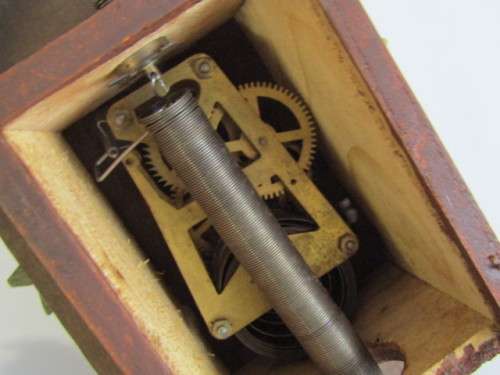 Small vintage mechanical German wall Clock, not working, 21cm x 17cm