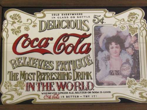 Vintage Coca Cola Mirror in excellent condition, 33cm x 23cm, framed