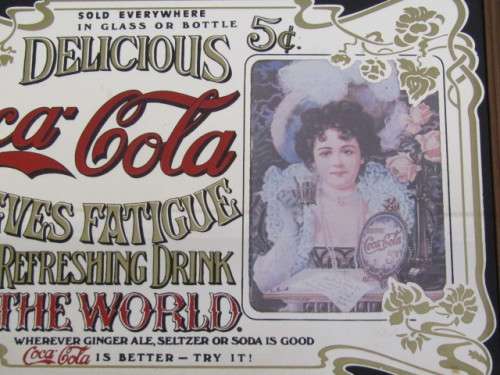Vintage Coca Cola Mirror in excellent condition, 33cm x 23cm, framed