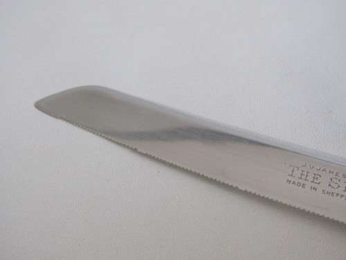 Vintage original James & Son Bone Handle Bread Knife, Sheffield England "The Speedy Bread Knife"32cm