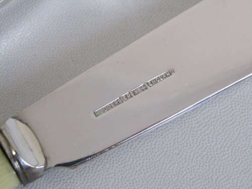 Vintage original Joseph Rodgers faux bone Handle stainless 12 piece Fish Knife and Fork Set