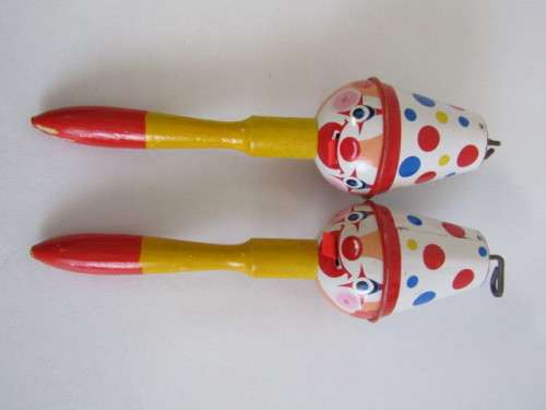 Lot of 3 original vintage Tin Toys, Spin Toll, Skipping rope and wind-up Duck, excellent condition