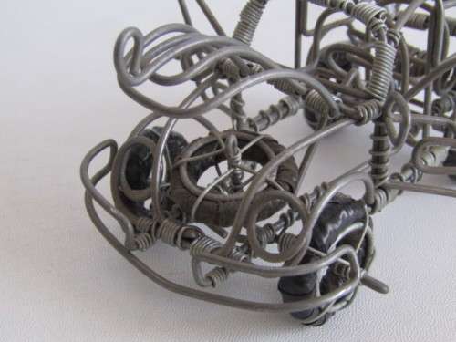 3 x Professionally made Wire Model Cars with opening parts "VW Beetle", 16 cm x 7cm, 3 in the lot