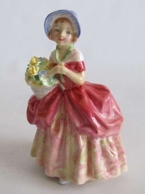 Lot of two collectable porcelain Figurines; Royal Doulton "Cissie" 13cm and Dresden in Box 12cm