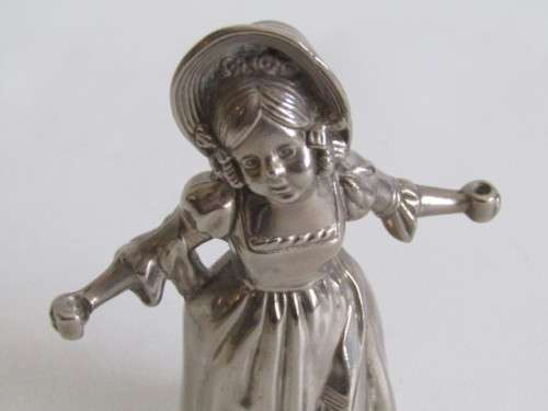 Lot of 4 collectable vintage metal Figurines; Bruxelles brass figure, Angel, Cherub and Young Girl