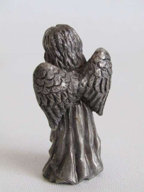 Lot of 4 collectable vintage metal Figurines; Bruxelles brass figure, Angel, Cherub and Young Girl