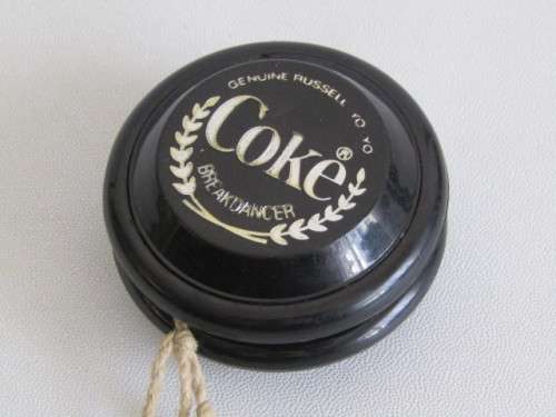 Original Black Coca Cola Genuine Russell Breakdancer Yo-Yo in excellent working condition