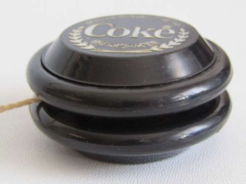 Original Black Coca Cola Genuine Russell Breakdancer Yo-Yo in excellent working condition