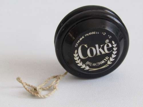 Original Black Coca Cola Genuine Russell Breakdancer Yo-Yo in excellent working condition