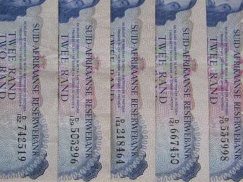 Lot of 5 TW de Jongh R2 bank Notes, bid for all 5, excellent condition