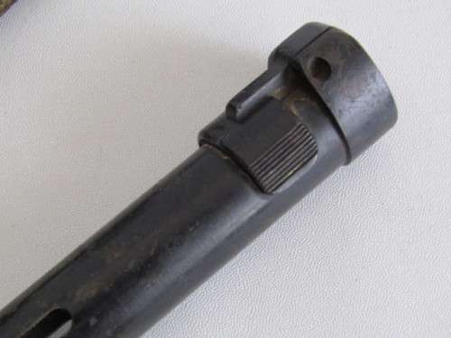 Original old SADF military R1 Rifle Bayonet in Scabard and with Frog, excellent condition