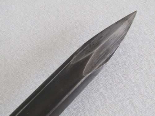 Original old SADF military R1 Rifle Bayonet in Scabard and with Frog, excellent condition