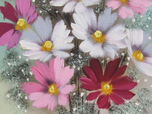 Original Jana Du Toit oil on board Painting, Flowers, 50cm x 40cm, investment Art (Value R3000+)