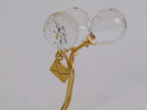 Lot of 6 small original Swarovski Crystal Memories ornaments in perfect condition, gold detail