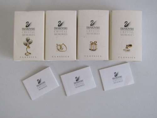 Lot of 6 small original Swarovski Crystal Memories ornaments in perfect condition, gold detail