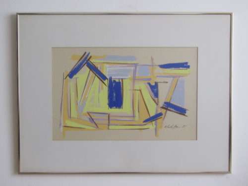 Lot of 2 original Paintings; Mark Dixon gouache on paper abstract and Sheapshearers watercolour