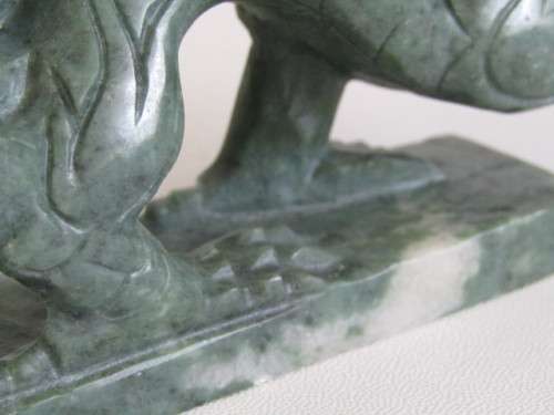 Large hand carved natural Jadeite "Dragon" figurine in excellent condition, 16cm x 8cm