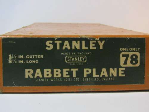 Complete vintage Stanley No. 78 Rabbet Plane in original Box, like new condition (value R650+)