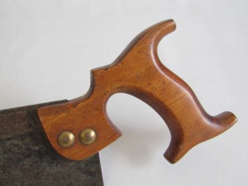 Vintage Back Saw with wooden handle and brass fittings, excellent and working condition, 33cm