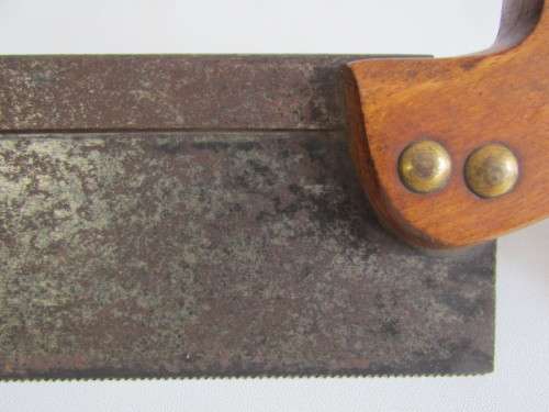 Vintage Back Saw with wooden handle and brass fittings, excellent and working condition, 33cm
