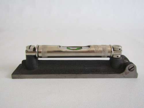 Vintage original J Rabone & Sons, England, Cast Iron and Chrome precision Spirit Level in wooden Box