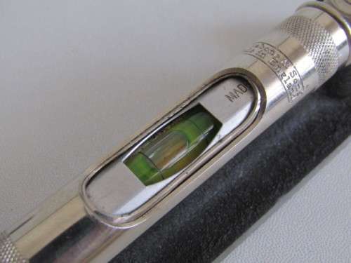 Vintage original J Rabone & Sons, England, Cast Iron and Chrome precision Spirit Level in wooden Box