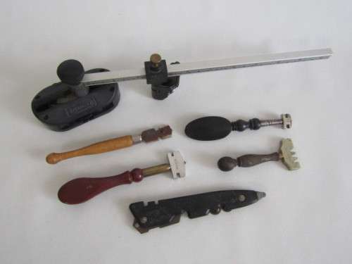 Lot of 6 vintage Glass Cutting Tools, Fletcher, Wonder Tool, Shaw and Hansa