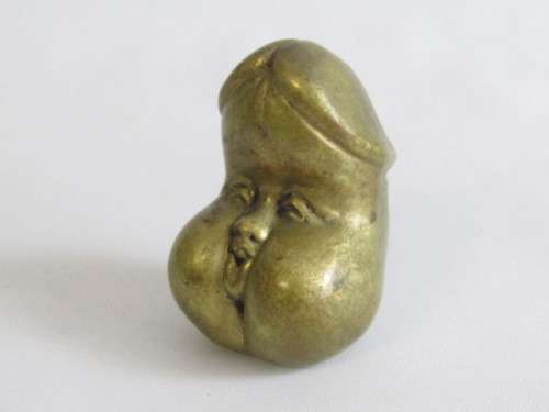 Very heavy solid bronze or brass Humorous Erotic Paperweight, 8.5cm high, 1.25kg, excellent cond.