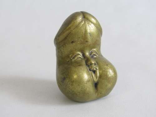 Very heavy solid bronze or brass Humorous Erotic Paperweight, 8.5cm high, 1.25kg, excellent cond.