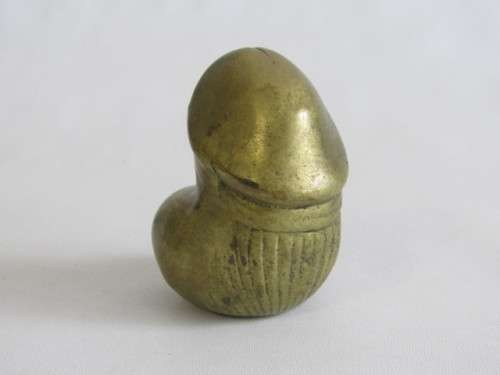Very heavy solid bronze or brass Humorous Erotic Paperweight, 8.5cm high, 1.25kg, excellent cond.