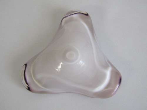 Exquisite retro Murano art glass Bowl with Pink, Clear and White Glass, 17x17x4.5cm, perfect cond