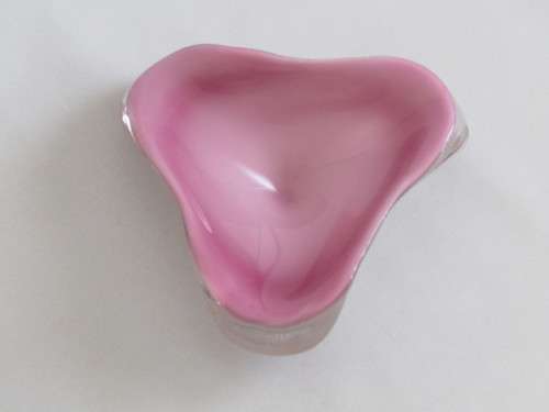 Exquisite retro Murano art glass Bowl with Pink, Clear and White Glass, 17x17x4.5cm, perfect cond