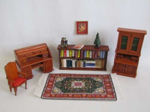 Job Lot of 6 Wooden Doll House Furniture and Decorations, opening Doors and Drawers (others avail)