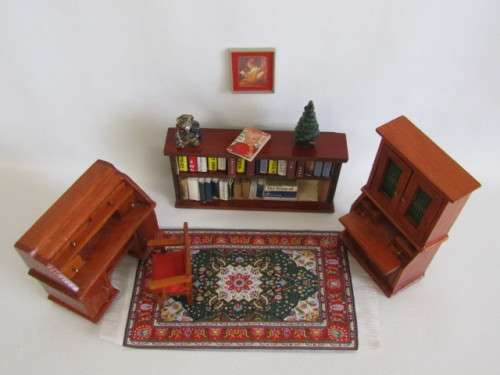Job Lot of 6 Wooden Doll House Furniture and Decorations, opening Doors and Drawers (others avail)