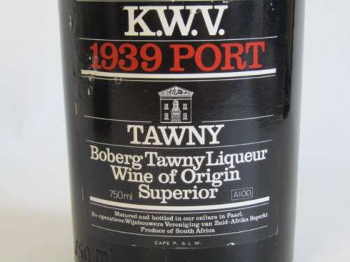 KWV 1939 Tawny Port, Boberg, Boxed sealed and full, 750ml - (value R2500+)