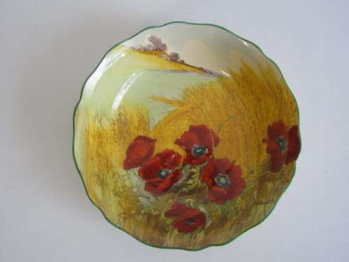 Vintage original Royal Doulton deep Bowl, Poppies in Cornfield, 23.5cm x 5.5cm