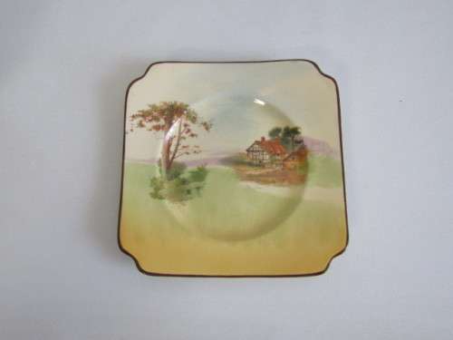 Lot of 2 vintage Royal Doulton tableware, Bowl "Rustic England" D5694 and Plate, excellent condition