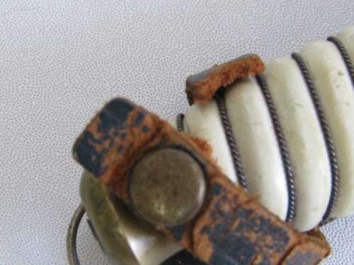 Vintage original C Jul Herbertz, Solingen Germany Dagger with Ivory Handle and Leather Sheath, 36cm