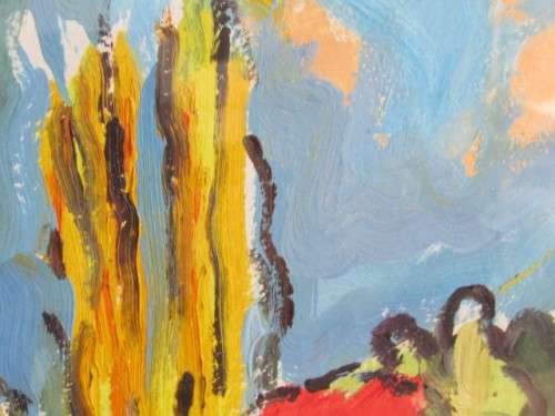 Original Rosalie Acrylic / Oil on Paper Painting, framed and with glass, 49cm x 29cm
