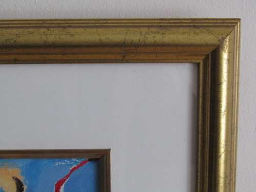 Original Rosalie Acrylic / Oil on Paper Painting, framed and with glass, 49cm x 29cm