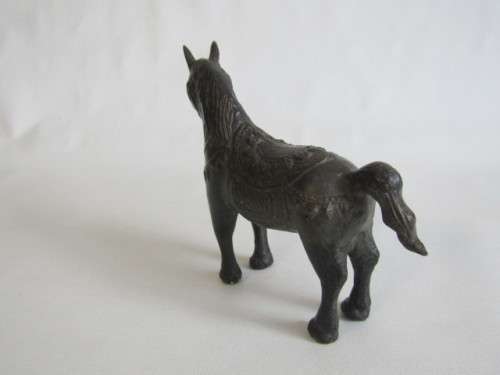 Very old Bronzed resin Horse with Marble Base, excellent condition, 20cm high
