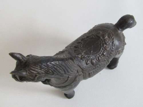 Very old Bronzed resin Horse with Marble Base, excellent condition, 20cm high