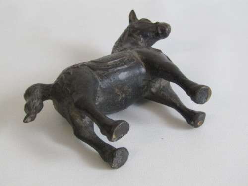 Very old Bronzed resin Horse with Marble Base, excellent condition, 20cm high