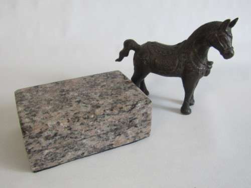 Very old Bronzed resin Horse with Marble Base, excellent condition, 20cm high