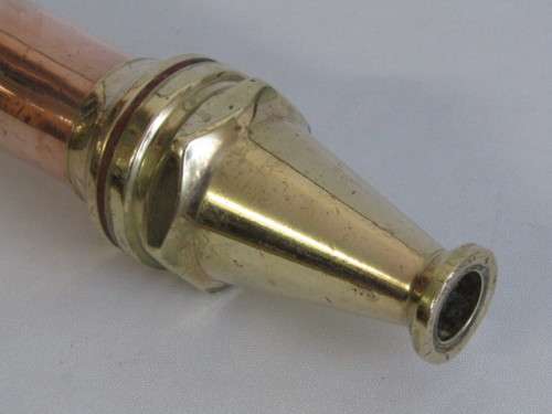 Original vintage solid Brass and Copper Fire Hose Nozzle in excellent condition, 38cm long